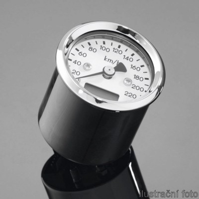 Highway Hawk H67-303 Tachometr elektronický 48mm 220km/h chrom/černý/bílá LED